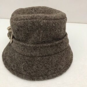 BORDONI 🇮🇹 WOMEN'S BROWN WOOL FASHION WINTER BUCKET HAT